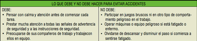 Prevenir y evitar accidentes