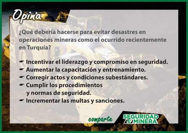 Opinion sobre prevencion de accidentes como el de mina de Turquía