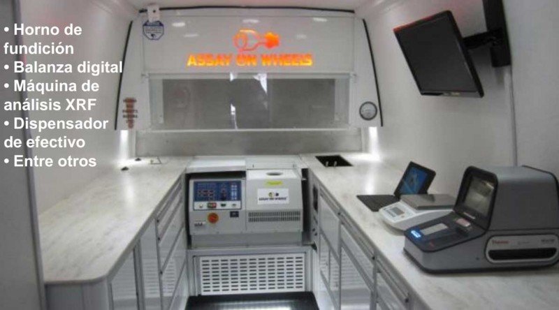 Móvil de Assay on Wheels para pequeña minería